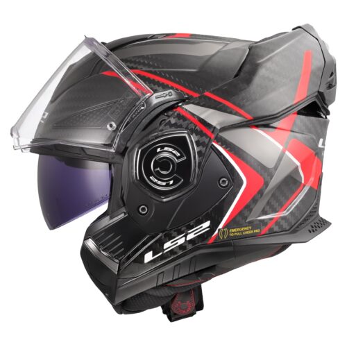 LS2, Casco Moto Modulare ADVANT X CARBON FUTURE II Gloss Red