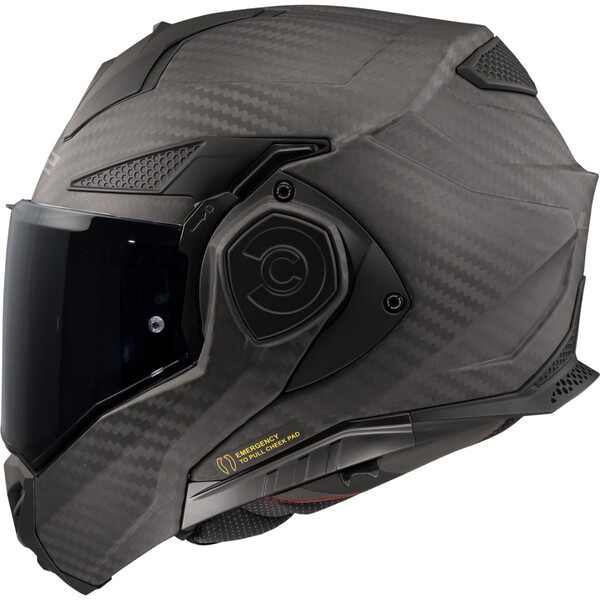 LS2 FF901 Casco Moto Modulare ADVANT X CARBON Solid MATT BLACK